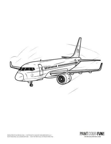 Jet airplane coloring page from PrintColorFun com (2)