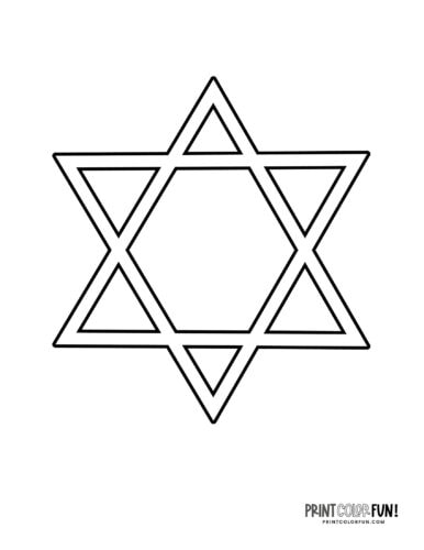 Jewish 6-pointed Star of David coloring page clipart - PrintColorFun com (1)