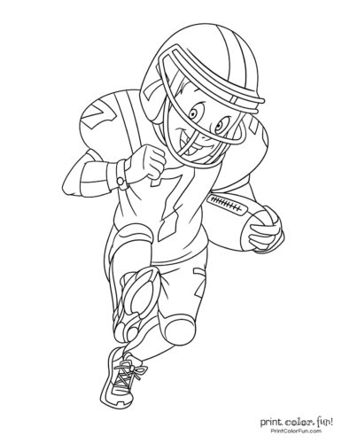 14 football player coloring pages: Free sports printables - Print Color Fun!