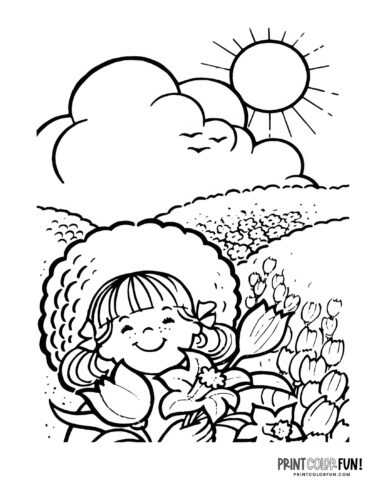 Kids gardening plants coloring page printable 1 at PrintColorFun com