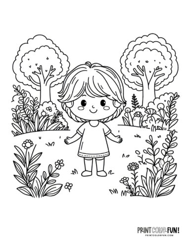 Kids gardening plants coloring page printable 2 at PrintColorFun com