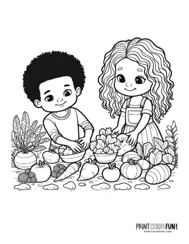 Kids gardening plants coloring page printable 8 at PrintColorFun com