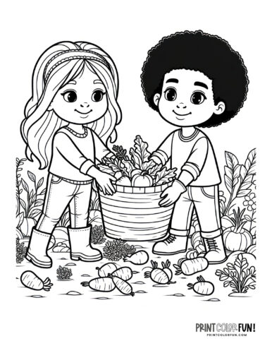 Kids gardening plants coloring page printable 9 at PrintColorFun com