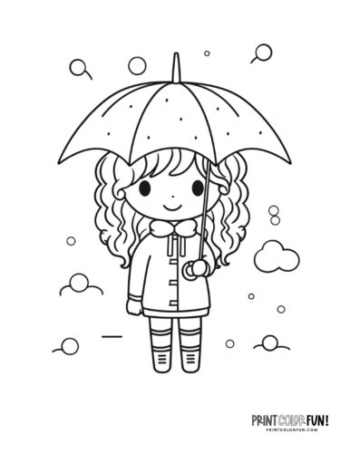 Kids in rain coloring pages from PrintColorFun com (4)