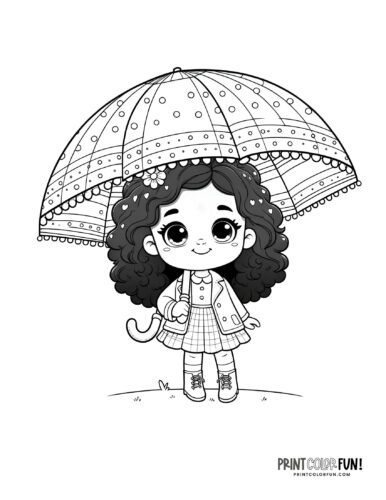 Kids in rain coloring pages from PrintColorFun com (6)