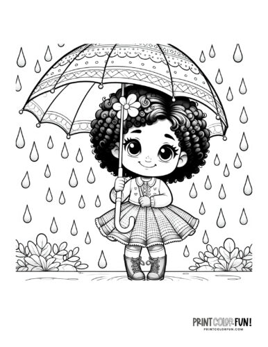 Kids in rain coloring pages from PrintColorFun com (7)