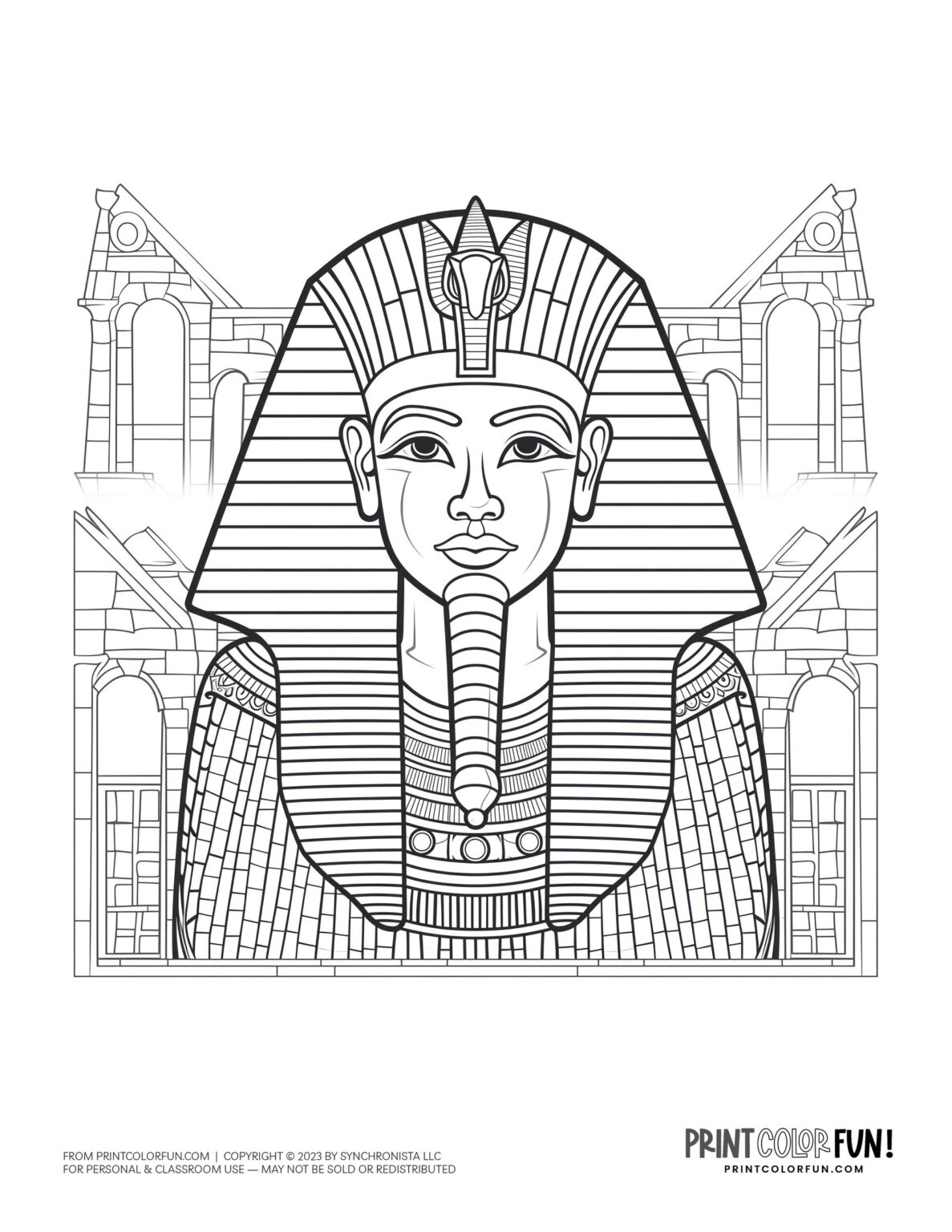 King Tut coloring pages Ancient Egypt's King Tutankhamun, at