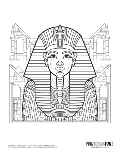 King Tut coloring page from PrintColorFun com (2)