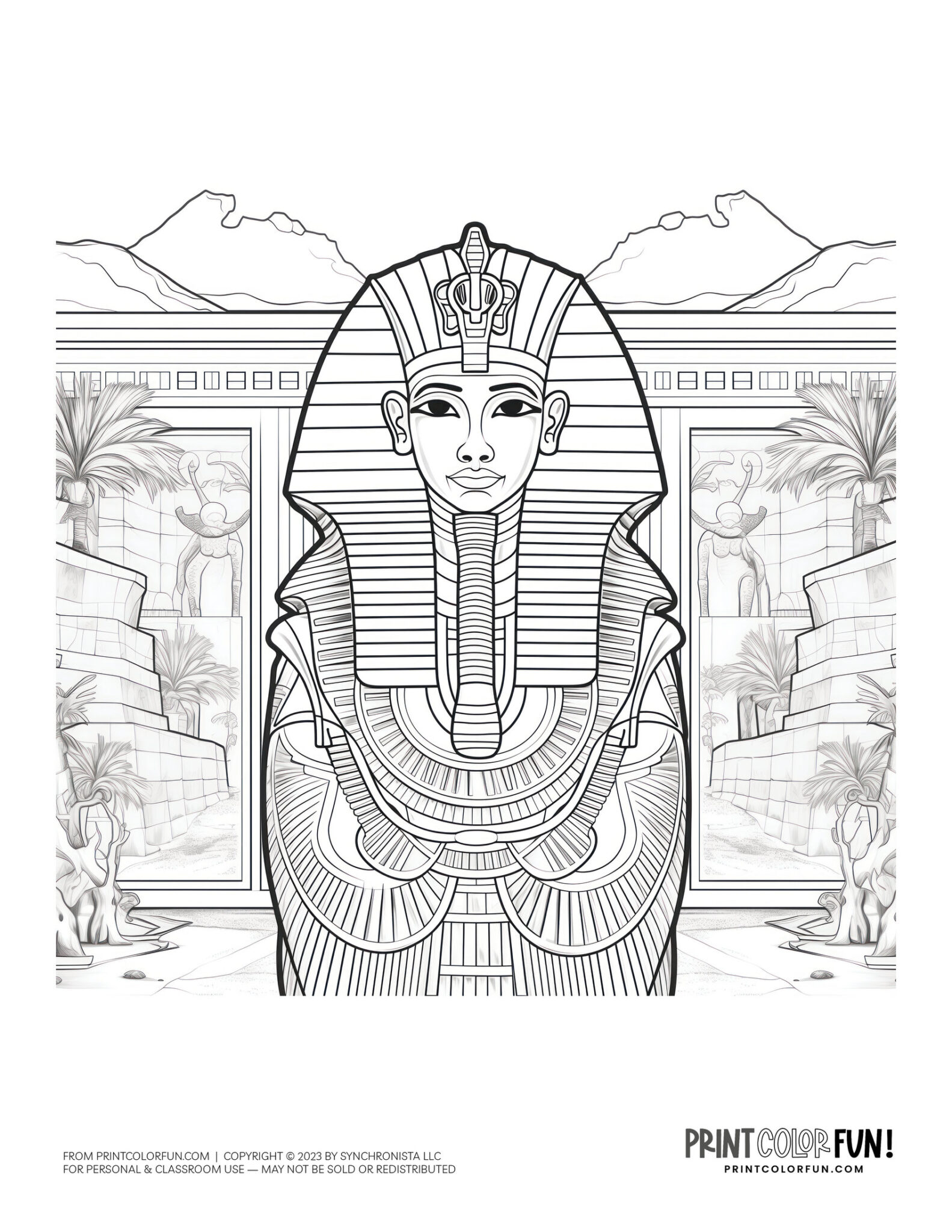 King Tut coloring pages Ancient Egypt's King Tutankhamun, at