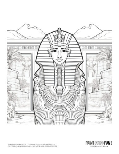 King Tut coloring page from PrintColorFun com (3)