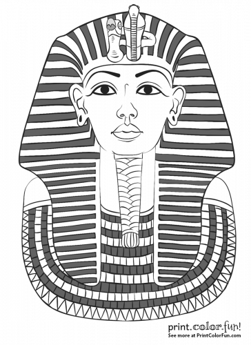 Download Mask Of Tutankhamun Coloring Pages Ancient Egypt S King Tut Print Color Fun