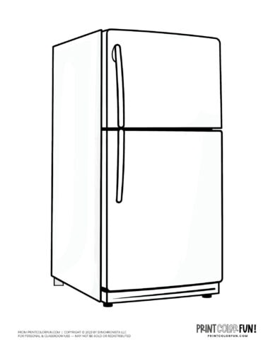 Kitchen refrigerator coloring page clipart from PrintColorFun com (2)