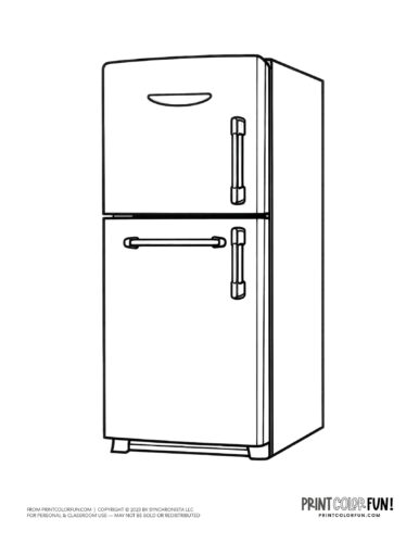 Kitchen refrigerator coloring page clipart from PrintColorFun com (3)