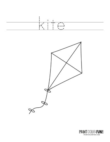 Kite coloring page from PrintColorFun com (03)