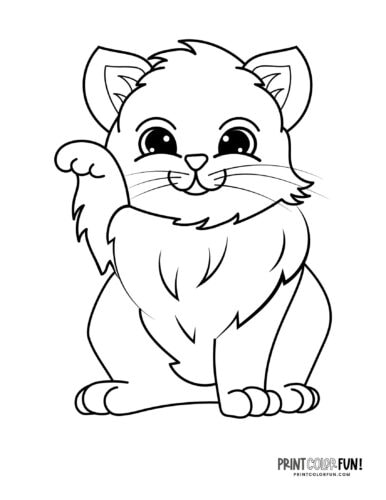Kitten coloring page clipart from PrintColorFun com (7)