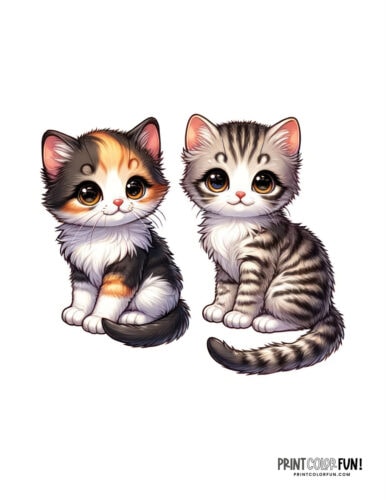 Kittens color clipart from PrintColorFun com 1
