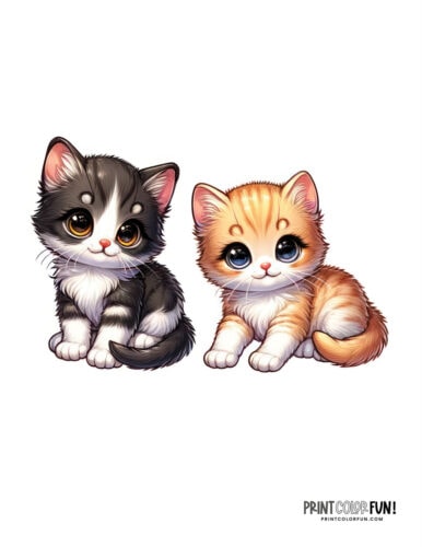 Kittens color clipart from PrintColorFun com 2