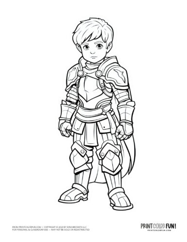 Knight in armor coloring page from PrintColorFun com (3)