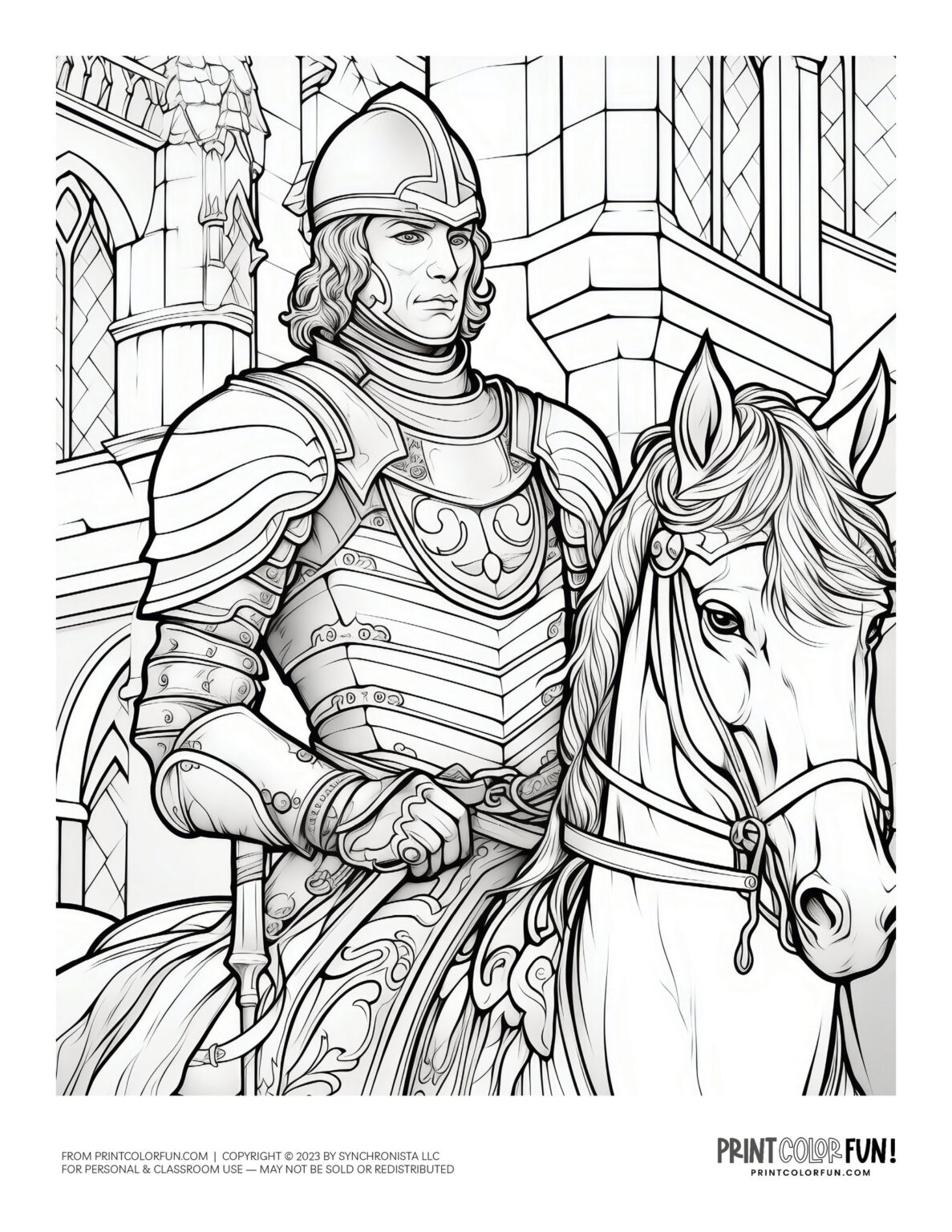 11 knight clipart drawings & coloring pages: Royal protectors in armor ...