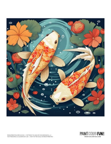 Koi fish - goldfish color clipart from PrintColorFun com (1)