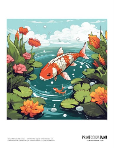 Koi fish - goldfish color clipart from PrintColorFun com (2)