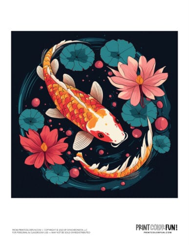 Koi fish - goldfish color clipart from PrintColorFun com (3)