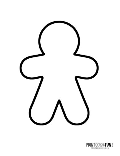 Large blank gingerbread man coloring printable