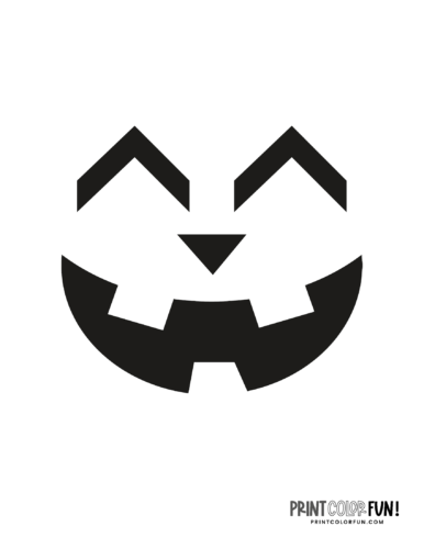 Laughing monster Halloween pumpkin face stencil template