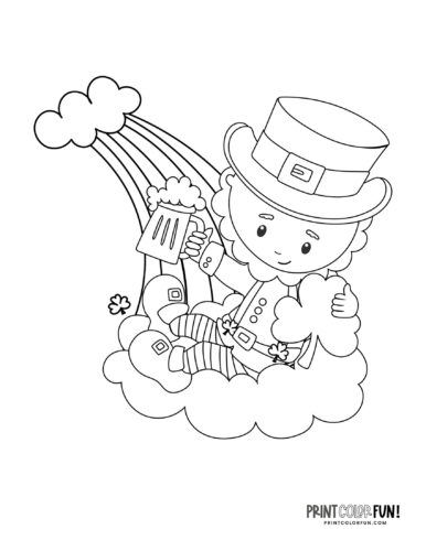 Leprechaun St Patrick's Day coloring page from PrintColorFun com