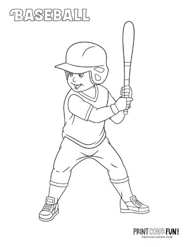 14 baseball player coloring pages: Free sports printables - Print Color Fun!