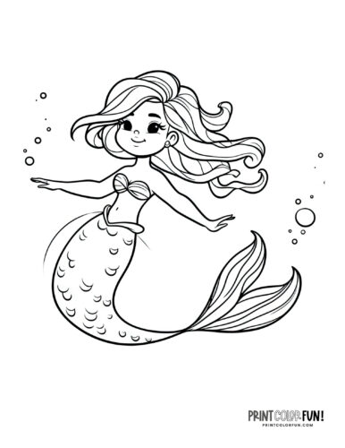 Little Mermaid coloring page from PrintColorFun com (1)