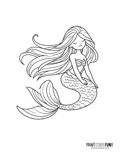 Little Mermaid coloring page from PrintColorFun com (2)