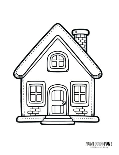Little house coloring page from PrintColorFun com