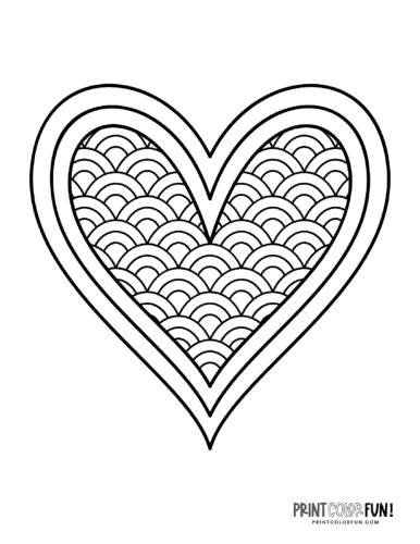 Little rainbow pattern heart printable