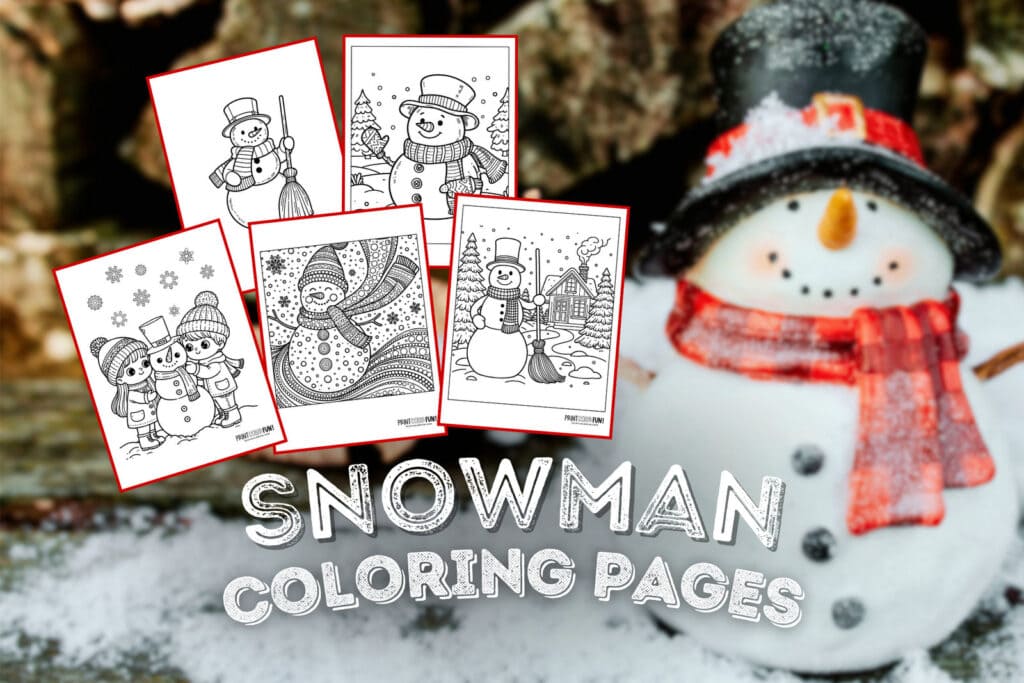 Lots of snowman coloring pages from PrintColorFun com