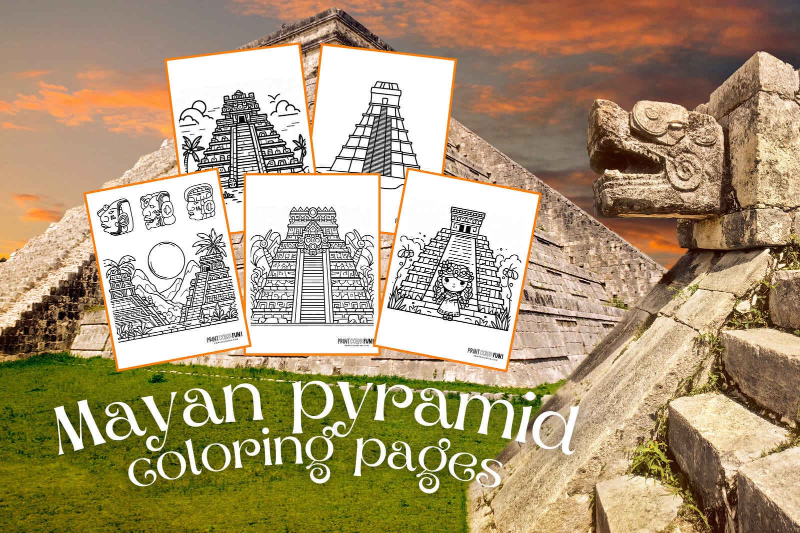 Mayan pyramid coloring pages at PrintColorFun com