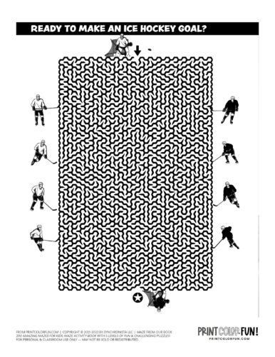 Maze hard level - Big advanced printable puzzle from PrintColorFun com (02)