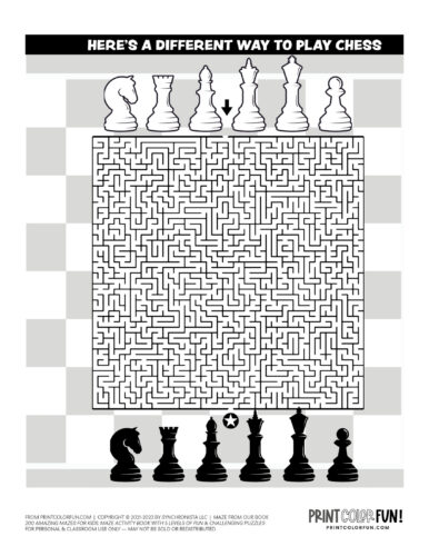 Maze hard level - Big advanced printable puzzle from PrintColorFun com (06)
