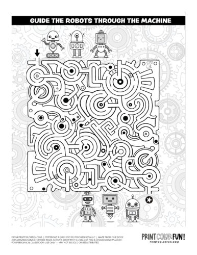 Maze medium level - Big advanced printable puzzle from PrintColorFun com (07)