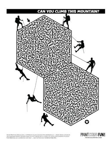 Maze hard level - Big advanced printable puzzle from PrintColorFun com (09)