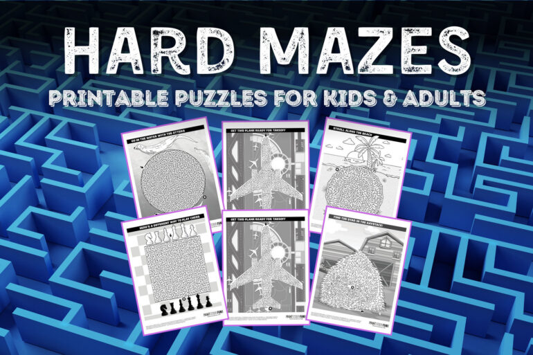 Maze hard level Big advanced skill printable mazes for kids adults at PrintColorFun com