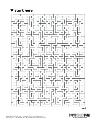 Maze hard level - Rectangle puzzle from PrintColorFun com (2)