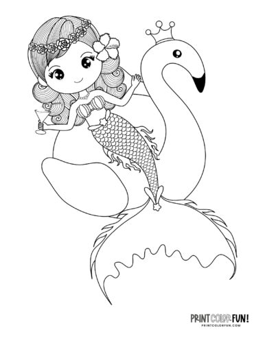 Mermaid coloring page drawing from PrintColorFun com (01)