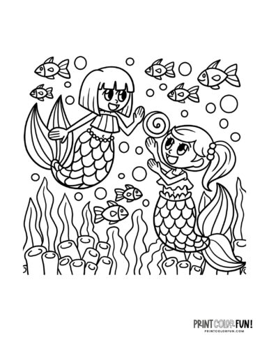 Mermaid coloring page drawing from PrintColorFun com (05)