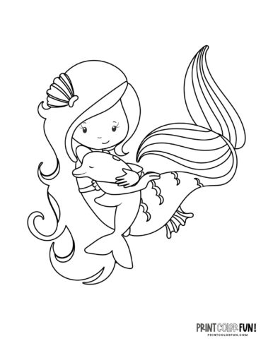 Mermaid coloring page drawing from PrintColorFun com (13)
