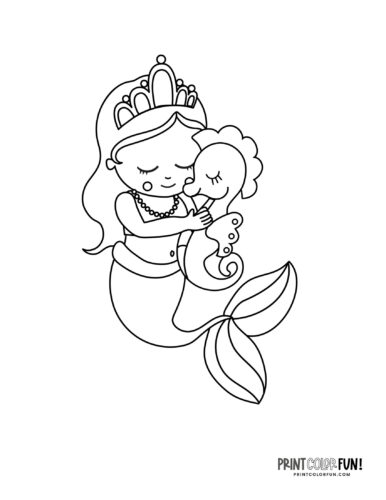 Mermaid coloring page drawing from PrintColorFun com (14)