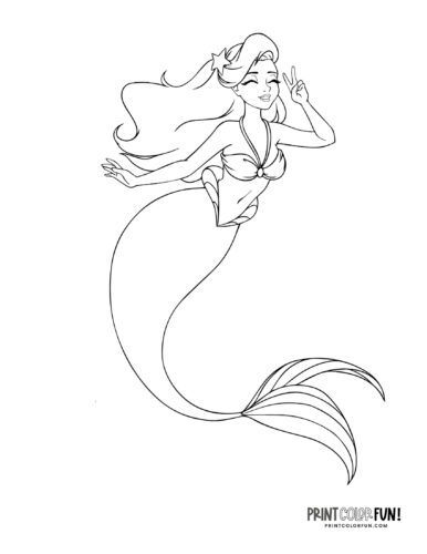 Mermaid coloring page drawing from PrintColorFun com (19)