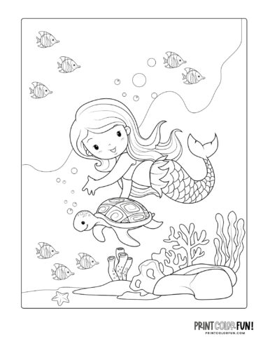 Mermaid coloring page drawing from PrintColorFun com (22)