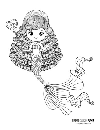 Mermaid coloring page drawing from PrintColorFun com (23)
