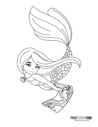 Mermaid coloring page drawing from PrintColorFun com (25)